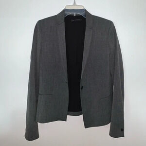 Elie Tahari Button Gray Suit Blazer Jacket